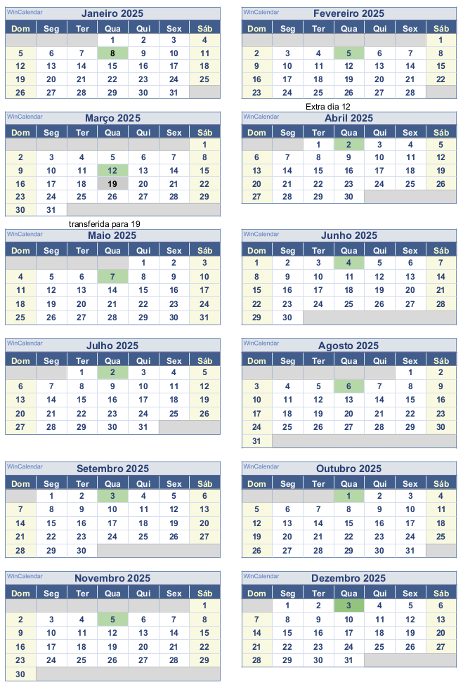 Calendario 2025 ReunioesCEPCONEPCalendario 2025